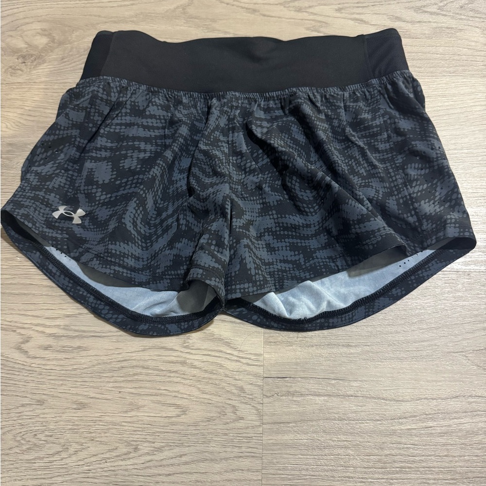 Under armour speed pocket navy blue and grayish blue athletic shorts